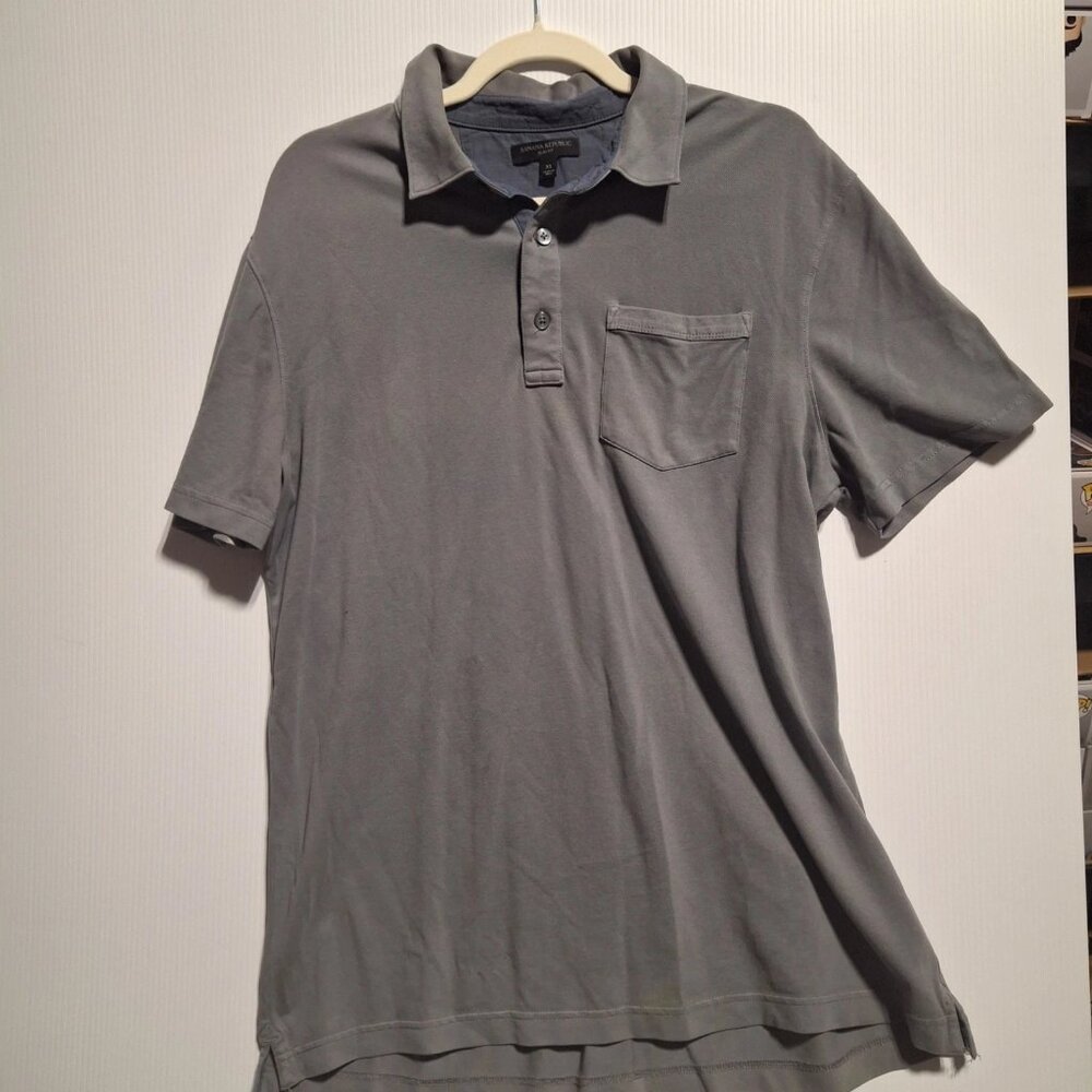 Banana Republic Sweater Polo Shirt Men's XL Slim Fit Khaki Collared preppy